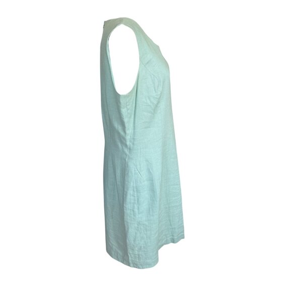 Laura Scott mint green sleeveless fully lined zip sheath linen dress size 14 - Picture 3 of 9